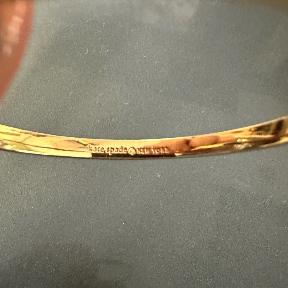 kate spade Gold Bow Bracelet with Navy and Blush Enamel - Picture 6 of 8